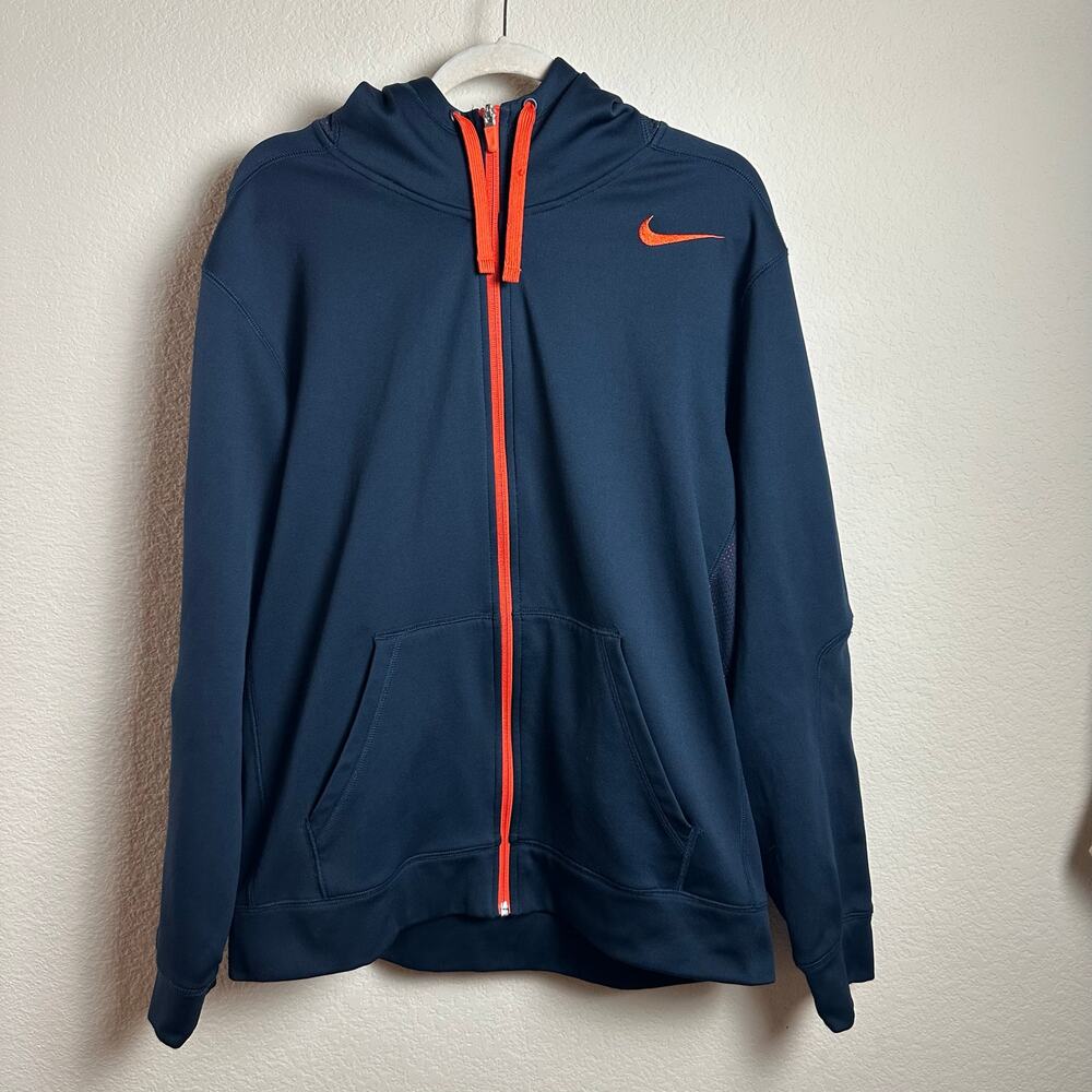 Nike | Size Large Mens Therma-Fit Orange and Blue Hoodie Jacket